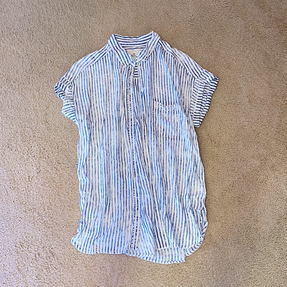 Blue and white striped